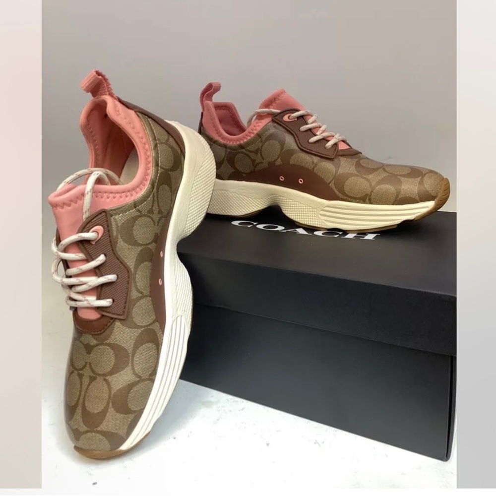 COACH C5774 C270 Tech Runners - Khaki/Saddle SIZE : 8.5 - Picture 3 of 10